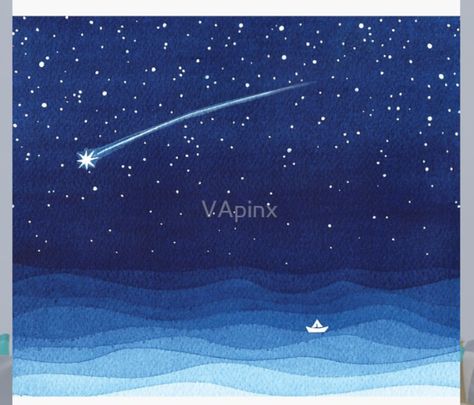 Starry Night Nursery, Night Nursery, Nursery Art Wall, White Paintings, Falling Star, Star Illustration, Sailboat Print, Navy Blue Print, Nautical Wall Decor