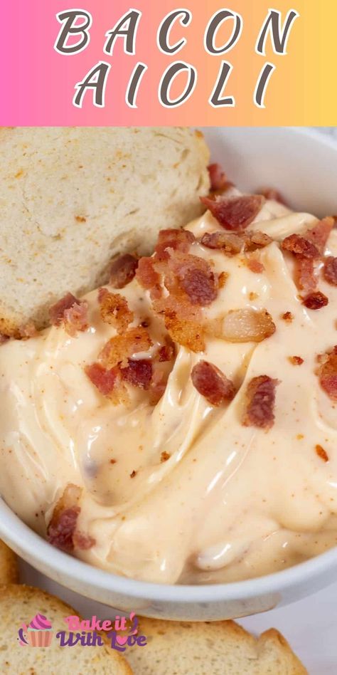 Bacon Aioli, Condiments For Burgers, Aioli Sauce Recipe, Canned Bacon, Hamburger Sauce, Garlic Aioli Recipe, Bacon Sauce, Chipotle Seasoning, Aioli Sauce