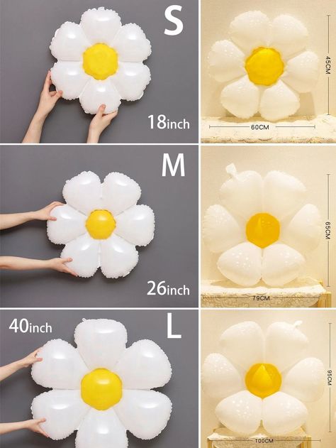 1pc Flower Shaped Balloon, Daisy Aluminum Film Balloon, Sun Flower Balloon For Party Gathering Decoration,Photo Background | SHEIN USA Balloon Daisy, Balloon Sun, Decoration Photo, Birthday Planning, Balloon Flowers, Housewarming Party, Colorful Party, Event Party, Photo Background