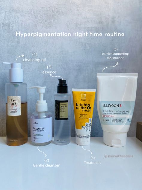 Skincare Board, Night Time Skincare Routine, Treat Hyperpigmentation, Skin Care List, Acne Prone Skin Care, Affordable Skincare, Best Acne Products, Treating Hyperpigmentation, Skin Advice