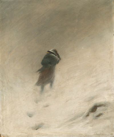 Joseph Farquharson, R.A. (1846-1935)  The blizzard  signed 'J. Farquharson' (lower right)  oil on canvas  24 x 20 in. (61 x 50.9 cm.) Scottish Art, Winter Painting, Snow Scenes, Art Historian, Winter Art, Sumi E, Winter Scenes, The Snow, Painting Inspiration