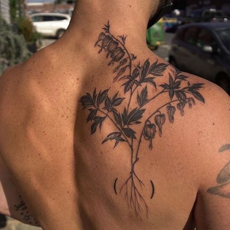 Present Tattoo, Men Tattoo Ideas, Earthy Tattoos, Artsy Tattoos, Torso Tattoos, Men Tattoo, Vine Tattoos, Back Tattoos For Guys, Tatuaje A Color