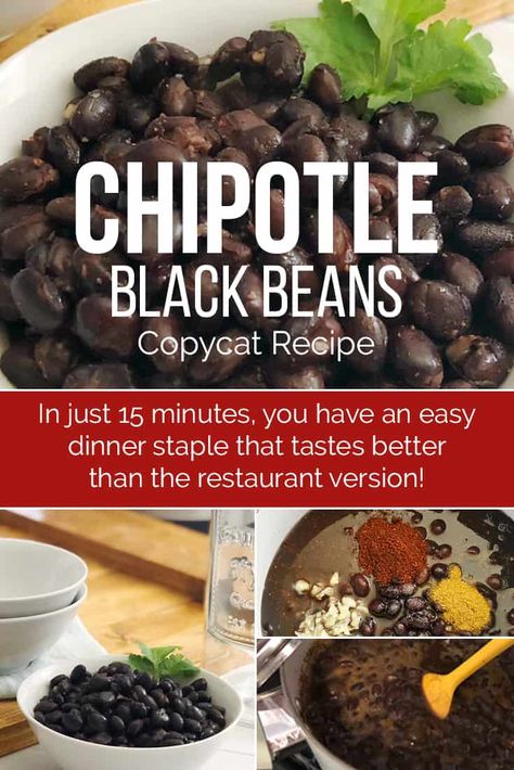 Chipotle Copycat Recipes, Pollo Tropical, Black Beans Recipe, Chipotle Recipes, Copycat Chipotle, Chipotle Black Beans, Salsa Guacamole, Black Bean Recipes, Copykat Recipes