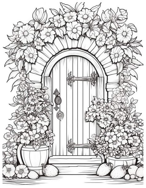 Aesthetic Colouring Pages Disney, Hippie Coloring Pages, Landscape Coloring Pages, Fashion Coloring Pages, Printable Flower Coloring Pages, Garden Coloring Pages, Scripture Coloring, Bear Coloring Pages, Detailed Coloring Pages