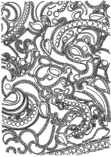 Entangled beads and ribbons - Anti stress Adult Coloring Pages Coloring Pages For Grown Ups, Adult Colouring Printables, Adult Colouring Pages, Colouring Printables, Coloring Pages For Adults, Mandala Coloring, Color Therapy, Coloring Pictures, Coloring Book Pages