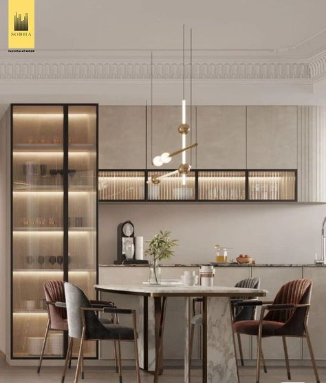 Crockery Unit Design Dining Rooms, Crockery Cabinet Design, Crockery Cabinet, Crockery Unit Design, Crockery Design, Almirah Designs, Crockery Unit, Desain Pantry, Organizer Kitchen