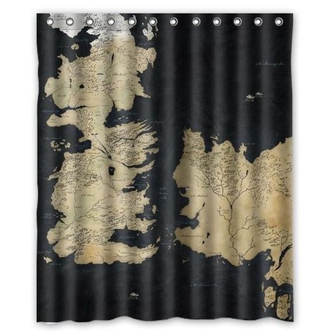 Medieval Map, Map Shower Curtain, Game Of Thrones Map, Game Thrones, Bath Shower Curtain, Custom Shower Curtain, Shower Curtain Art, Shower Curtain Sizes, Power Room