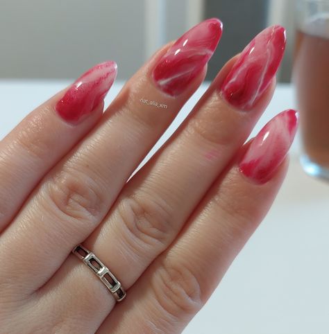 Red And White Marble Nails, Red Marble Nails, Red And White Marble, White Marble Nails, Hello Nails, Red Marble, Jelly Nails, Marble Nails, Red Nails