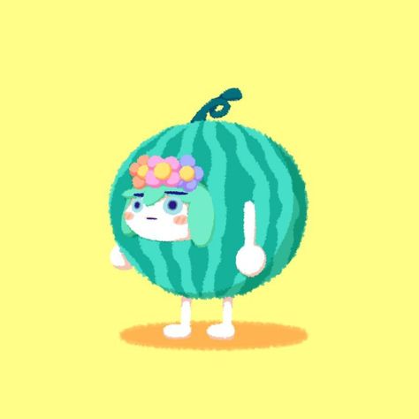 Tiny Drawings, Watermelon Basil, Basil Omori, Seaside Towns, Cartoon Character Design, Cartoon Character, Easy Drawings, Cartoon Characters, Art Style