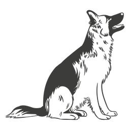 German shepherd sitting hand drawn dog German Shepard Drawings Easy, German Shepherd Drawing Easy, Bhairav Tattoo, German Shepherd Tattoo Outline, German Shepherd Outline, German Shepherd Sketch, German Shepherd Illustration, German Shepherd Sitting, German Shepherd Drawing