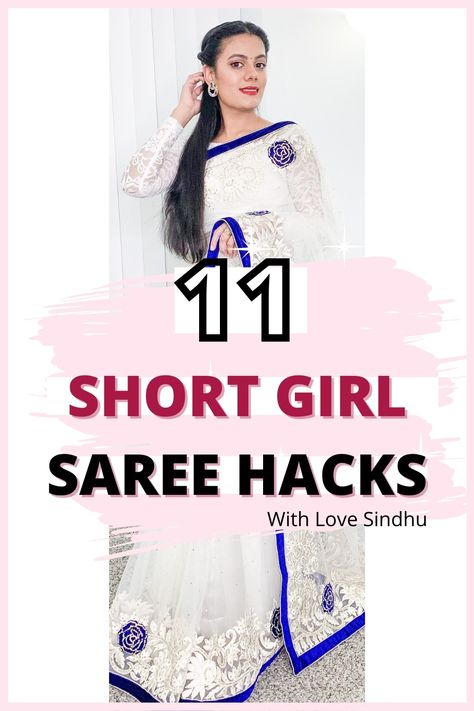 Easy and effective tips to look tall in your sarees!!! #sareestyling #sareetrend #saree How To Look Tall In Saree, Short Girl Saree Look, Saree For Petite Women, Saree For Short Height Women, How To Look Smart, Latest Saree Trends, Boutique Style Dresses, Saree Jacket Designs, Saree Jackets