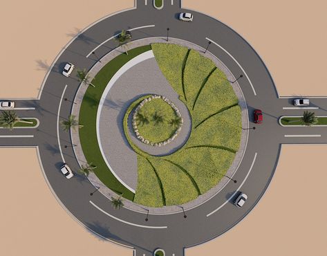 Men Majlis Design on Behance Interactive Landscape Design, Round About Design Landscape, Roundabout Design Ideas, Roundabout Landscape Design, Roundabout Design Landscape, Modern Park Design, Rotunda Design, Circular Landscape Design, Roundabout Landscape