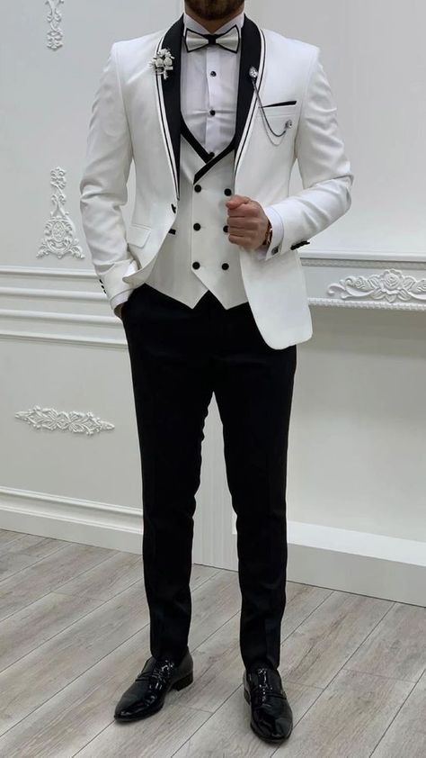 Best Wedding Suits For Men, Shawl Lapel Tuxedo, Austin White, Best Wedding Suits, Classy Suits, Pants Gift, Slim Fit Tuxedo, White Tuxedo, Dress Suits For Men