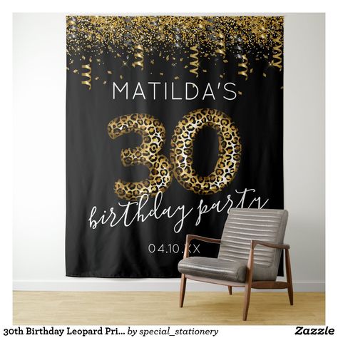 Birthday Party Photo Booth, Party Photo Booth Backdrop, Leopard Print Party, Background Gold, 65th Birthday, 60th Birthday Party, 40th Birthday Parties, Party Photo Booth, 50th Birthday Party