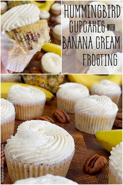 Hummingbird Cupcakes, Bee Cupcakes, Frozen Cupcakes, Banana Buttermilk, Southern Cake, Spring Cupcakes, Moist Cupcakes, Fun Cupcake Recipes, Banana Cupcakes