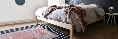 Natural Solid Wood Bed Frames | Solid Oak Platform Beds | The Futon Shop Low Platform Bed Frame, Bed Frames With Storage, Platform Bed Frames, Low Platform Bed, Solid Wood Bed Frame, Modern Platform Bed, Wood Bed Frame, Solid Wood Bed, Bed Frame With Storage