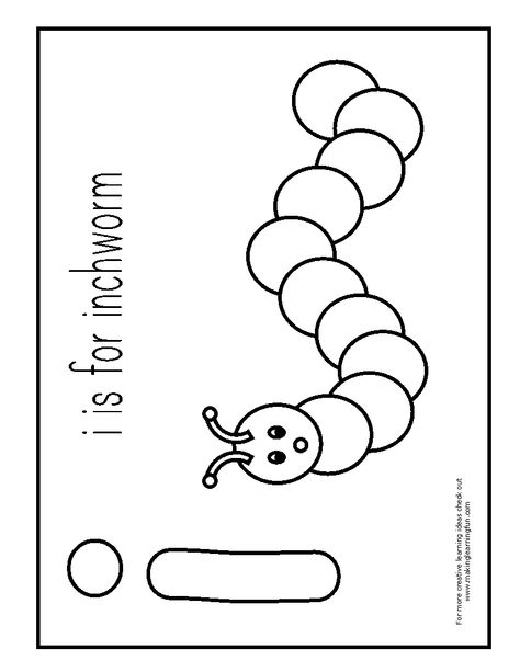 ABC-colorLOWERCASE-inchworm.gif 816×1,056 pixels Inchworm Coloring Page, Letter I, Childrens Stories, First Day Of School, Abc, Coloring Pages, Color