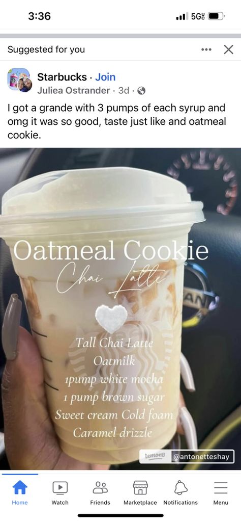 Cookie Starbucks Drink, White Mocha, Starbucks Drink, Chai Latte, Starbucks Drinks, Kitchen Dishes, Easy Chocolate, Oatmeal Cookies, Mocha