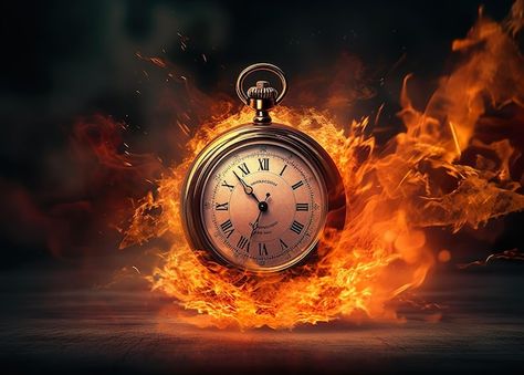 Photo a clock is burning on a black back... | Premium Photo #Freepik #photo #stopwatch #timer #stopwatch-icon #time-change Clock Work, Photo Clock, Time Change, Clock Icon, Black Background Images, Pink Room, Black Back, Album Art, Vector Photo