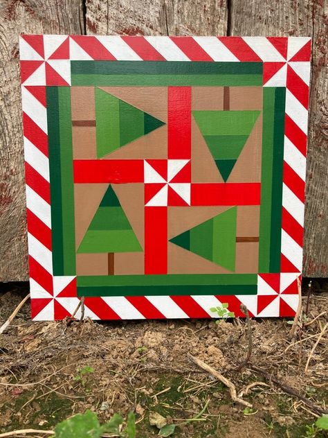 Barn Quilts For Sale, Christmas Barn, Cat Quilt Patterns, Quilt Christmas, Indoor Home Decor, Quilt Wall Hanging, Painted Barn Quilts, Barn Signs, Barn Wood Crafts