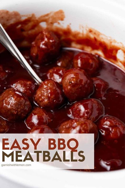 These 4 ingredient Easy BBQ Meatballs are one of the best appetizers around. They are spicy, sweet, and guaranteed to have everyone asking for the recipe! Easy Cocktail Meatballs, Easy Bbq Meatballs, Slow Cooker Bbq Meatballs, Bbq Meatball Recipe, The Best Appetizers, Food Spicy, Bbq Meatballs, Sweet Easy, Slow Cooker Breakfast