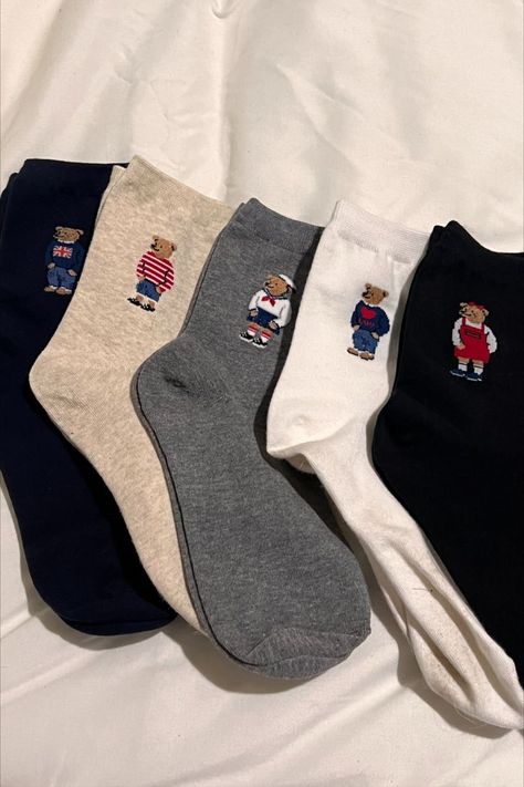 Teddy Bear Socks, Fall Fashion Outfit Ideas, Cute Outfits To Wear, Ralph Lauren Aesthetic, Amazon Sweater, Aesthetic Shopping, Bear Socks, Teddy Bear Sweater, Shoes Amazon