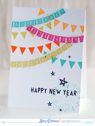 Betsy Veldman #PTI New Year Cards Handmade, New Year Card Design, Happy New Year Card, New Years Countdown, New Year Cards, Paper Bunting, Valentine Cards Handmade, Happy New Year Cards, Paper Scissors