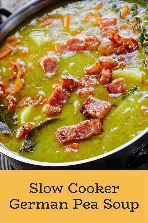 Pea Dinner, Pea Soup Crockpot, Christmas Cooking Recipes, Easy Polish Recipes, Caldereta Recipe, Slow Cooker Split Pea Soup, Farfalle Recipes, Slow Cooker Stew Recipes, Crock Pot Soups