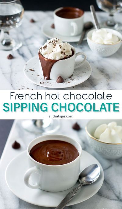 European Sipping Chocolate, French Drinks Nonalcoholic, Slow Cooker Country Style Ribs, Country Style Ribs Recipe, French Hot Chocolate Recipe, Sipping Chocolate Recipe, French Hot Chocolate, Sipping Chocolate, Gourmet Hot Chocolate