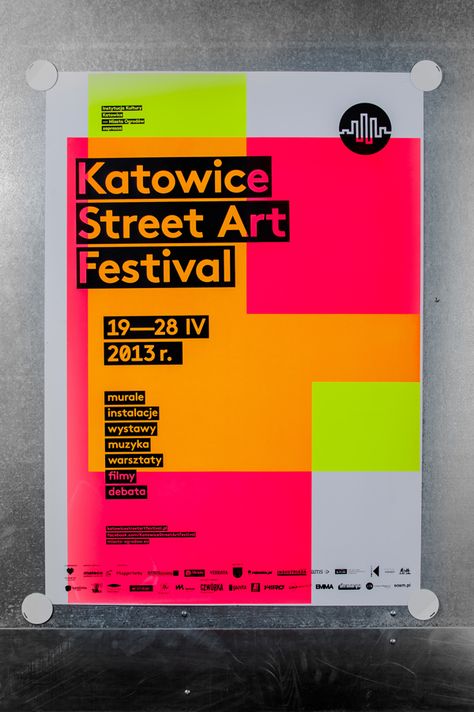 Katowice Street Art Festival – silkscreen poster series by Marta Gawin, via Behance Community Festival, Mises En Page Design Graphique, Graphic Posters, Graphisches Design, 타이포그래피 포스터 디자인, Poster Series, Poster Layout, Promotional Design, Festival Design