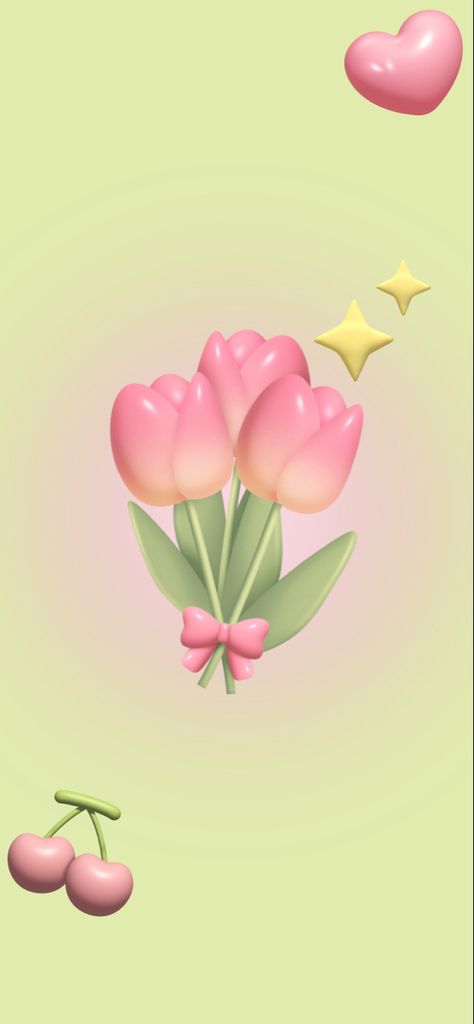 Pink Tulip Aesthetic Wallpaper, Tulip Art Wallpaper, 3d Tulips Wallpaper, Cute Pink And Green Wallpaper, Tulips Aesthetic Wallpaper Iphone, Pink And Green Wallpaper Aesthetic, Tulip Wallpaper Iphone, Tulip Aesthetic Wallpaper, Tulips Iphone Wallpaper