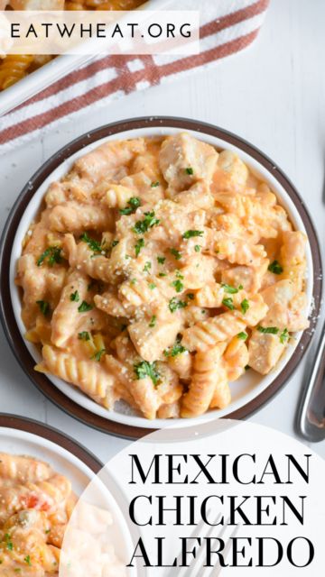 Mexican Chicken Alfredo | Recipes | Eat Wheat Mexican Chicken Alfredo Pasta, Mexican Chicken Alfredo Casserole, Mexican Fettucine Alfredo, Mexican Chicken Alfredo Crockpot, Mexican Alfredo Pasta, Recipes Using Mexican Crema, Mexican Alfredo, Chicken Alfreado, Mexican Chicken Alfredo