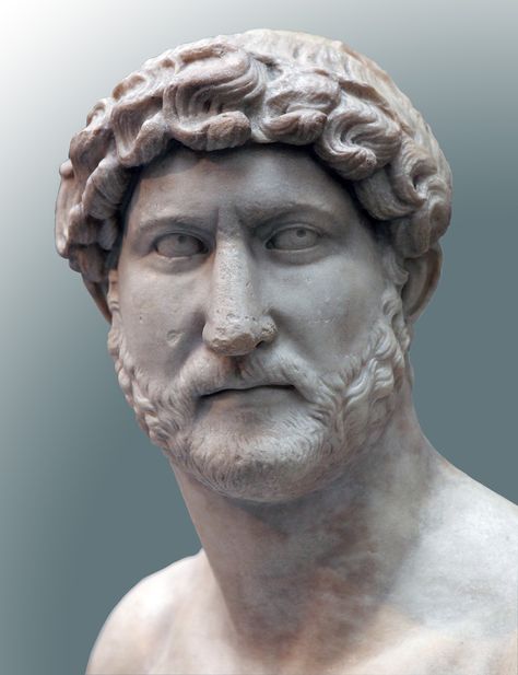 Portrait of the emperor Hadrian. Marble. First half of the 1st century CE. H. 61 cm. Inv. No. 1805.7-3.94. London, The British Museum Emperor Hadrian, Roman Busts, Roman Britain, Roman Statue, Ancient Statues, Roman Sculpture, The British Museum, Ancient Sculpture, Roman History