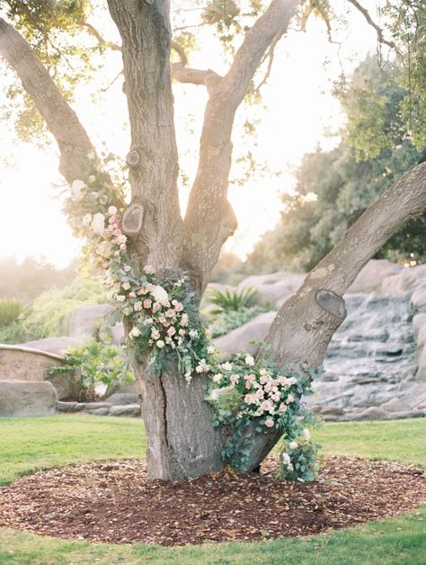 Romantic French Inspired Elopement At Loriana - Ashley Rae Studio | Luxury Wedding Photography and Videography | San Luis Obispo Flower Altar, Decorate Tree, Large Trees, Floral Tree, Floral Installation, 2019 Style, Retreat Center, Garden Weddings, Luxury Wedding Photography