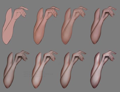 Arm Shading, Skin Shading Tutorial, Skin Shading, Shading Tutorial, Arm Drawing, How To Shade, Lips Drawing, Step By Step Painting, Painting Tools