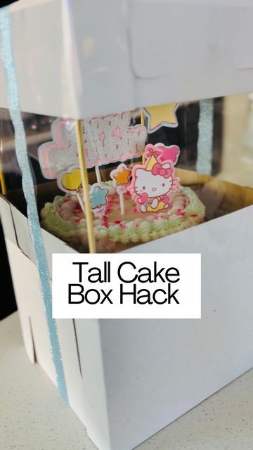 Tall Cake Packaging, Diy Tall Cake Box Packaging, How To Make A Tall Cake, Zoe Cake, Cake Boxes Diy, Cake Boxes Packaging, Box Hacks, Skewer Sticks, Decorating Frosting