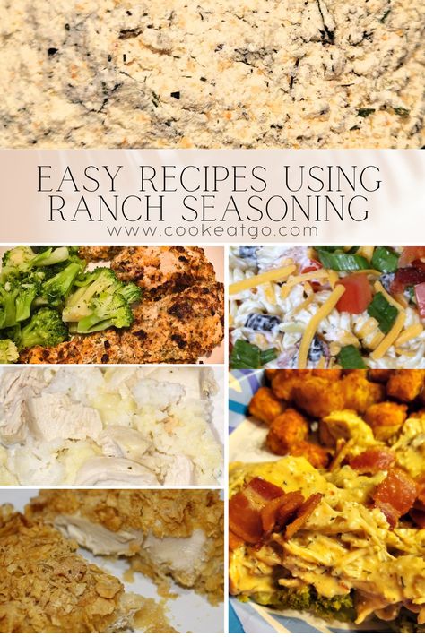 Mouthwatering recipes made with ranch seasoning! From crispy baked chicken to savory roasted veggies to pork and pasta salad, these dishes are flavorful and easy to make. Whether you're hosting a party or an easy weeknight dinner, these ranch-inspired recipes will be a family favorite! Pin to your Recipes Pinterest Board for later! Things To Make With Ranch Seasoning, What To Make With Ranch Seasoning, Ranch Seasoning Mix Recipes Dinners, Ranch Seasoning Dinner Recipes, Ranch Seasoning Mix Recipes Chicken, Chicken And Ranch Seasoning Recipes, Ranch Seasoning Recipes Dishes, Recipes With Ranch Packet, Recipes Using Ranch Seasoning