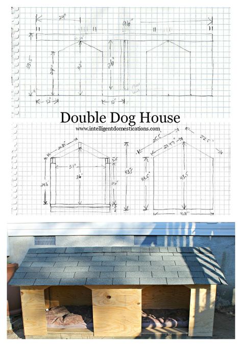 My husband designed and built a new Double Dog House for our sweet fur babies. Doghouse Diy, Dog House Diy Outdoor, Double Dog House, Big Dog House, Insulated Dog House, Build A Dog House, Large Dog House, Dog House Plans, Outdoor Dog House