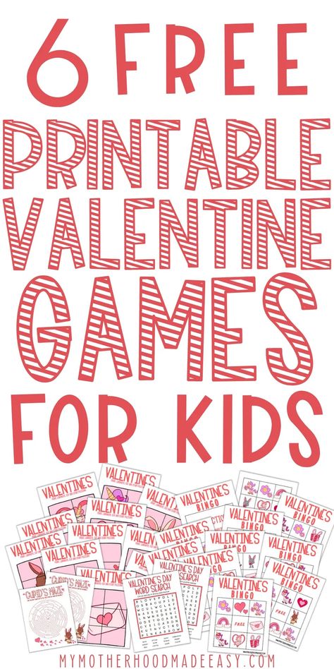 Are you looking for Free Printable Valentines Day Games PDF for kids to play this Valentine's Day? Here are 6 best Valentine's Day Games including Bingo, Word Search, Maze Puzzles, Puzzle Sets, and more! Valentines Kids Games, Kinder Valentines, Valentine’s Crafts for Kids, Valentines Day Activities, Valentine Party, Valentine Ideas, Printable Valentine, Valentine’s day party games, Valentines class party, Valentine party game, Valentine School Party. Grade School Valentine Party Games, Valentine’s Day Would You Rather For Kids, Valentine Games For Church Free Printable, Valentine’s Day Bingo Kids, Pin The Heart Valentine Game, Heart Games For Kids, Games For Valentines Day For Kids, Valentines Game For Kids, Valentines Class Party 4th Grade