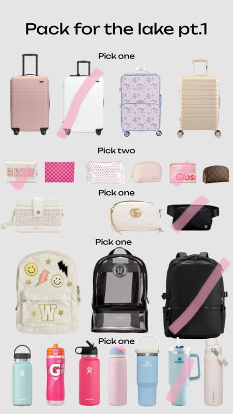 follow me plssss Summer Bag Essentials, Trip Essentials Packing Lists, What To Pack For Vacation, Sleepover Essentials, Road Trip Bag, Road Trip Kit, Pink Skincare, School Backpack Essentials, Making A Gift Basket