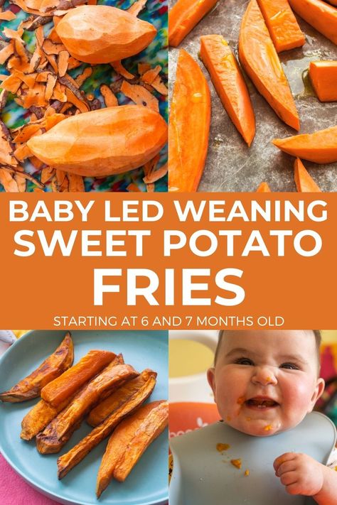 Sweet Potato Fries For Baby, Sweet Potato Baby Led Weaning, Sweet Potato For Baby, Healthy Sweet Potato Fries, Sweet Potatoes For Baby, Easy Sweet Potato Fries, Sweet Potato Baby Food, Making Sweet Potato Fries, Sweet Potato Oven