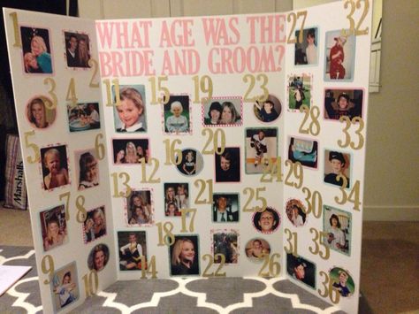 Great stag and doe game. Have multiple pictures of the bride and groom at different ages (maybe some at the same age) oh ever guess closest at the end of the night wins the prize. Guess The Bride And Grooms Age Game, Jack N Jill Party Ideas, Guess The Age Bridal Shower Game, Stag N Doe Games, Jack And Jill Party Ideas Games, Jack And Jill Party Games, Stag And Doe Games To Raise Money, Stag And Doe Prizes, Stag And Doe Ideas