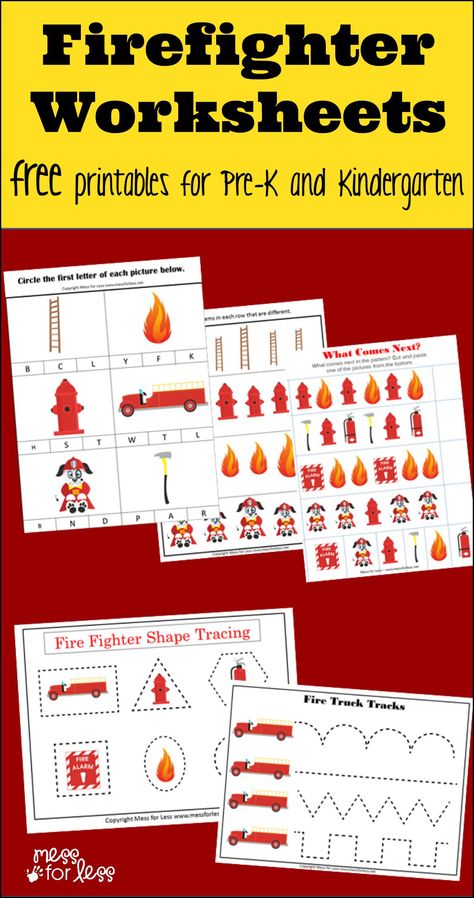 Fire Safety Worksheets, Fire Safety Preschool Crafts, Fire Safety Unit, Fire Safety Theme, Fire Safety Activities, Fire Safety Preschool, Fire Safety Week, Community Helpers Theme, Starting Kindergarten