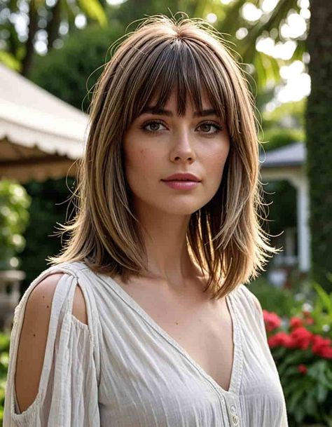 33 Stunning Layered Hair With Curtain Bangs Styles You Need To Try! - Glamour Corner Shoulder Length Fine Hair With Bangs, Medium Length Lob With Bangs, Fine Straight Hair With Bangs, Egyptian Haircut, Bangs With Glasses Oval Face, Collar Bone Length Hair With Bangs, Mid Length Hair With Bangs And Layers, Shoulder Length Layered Hair With Bangs, Mid Length Hair With Layers And Bangs