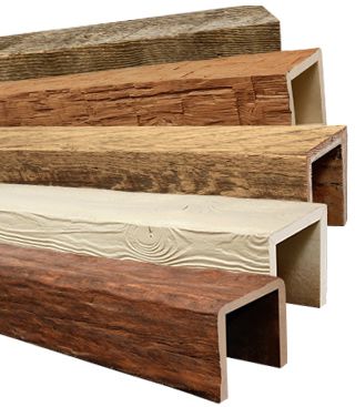 Faux wood beams and other products available at FauxWoodBeams.com Beams Living Room, Interior Window Trim, Faux Stone Panels, Faux Panels, Faux Wood Beams, Faux Beams, Wood Beam Ceiling, Stone Panels, Interior Windows