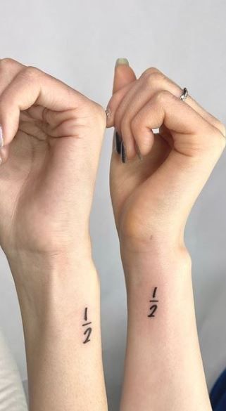 Twin Meaning Tattoo, Sibling Tattoos For Twins, Tattoo With Sister Ideas, Brother Sister Twin Tattoo, Best Friend Morse Code Tattoo, Cute Twin Tattoos Sisters, Twins Tattoos Ideas, Small Matching Tattoos For Brother And Sister, Small Tattoos For Sisters Sibling