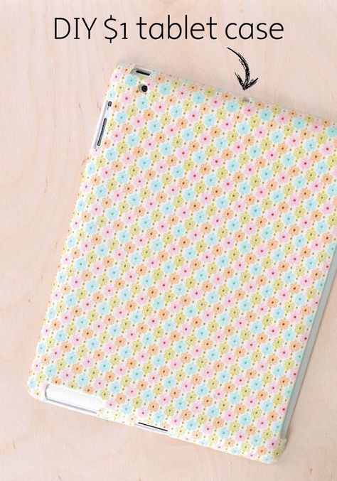 Easily make a custom DIY tablet case for only $1! with a little mod podge and some creativity. This is a great idea for a handmade Christmas gift they'll love! Diy Tablet Case, Tablet Cases Diy, Diy Ipad Case, Ipad Case Pattern, Technology Diy, Ipad Mini Cases, Cases Diy, Ipad Mini Case, Handmade Christmas Gifts