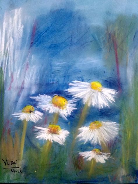 Daisy Art, Dry Pastel, Australian Flora, Oil Pastel Drawings, Handmade Christmas Gifts, Oil Pastels, Flower Oil, Learn To Paint, Art Oil