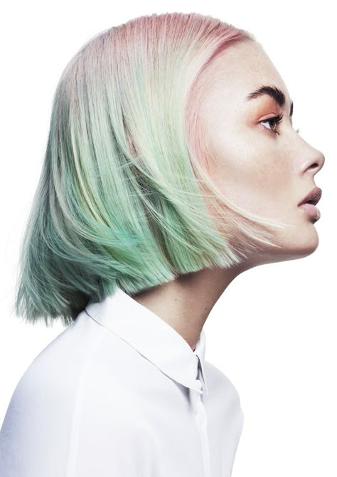 australian-hair-fashion-awards hair-fashion creative-colour vivid-hair Editorial Hair Color, Creative Colour Hair, Hair Color Shoulder Length, Pastel Hair Short, Shoulder Length Hairstyle, Blonde Dip Dye, Model Hair Color, Vivid Hair, Playful Palette