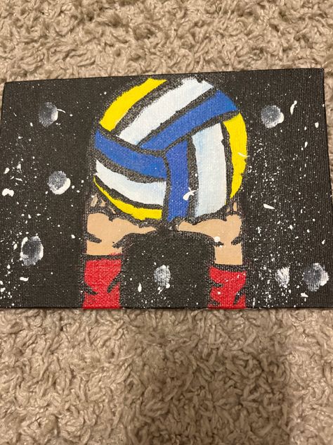 I love volleyball and painting so I thought why not combine them Volleyball Painting, Artwork Painting, Volleyball, Quick Saves, Art